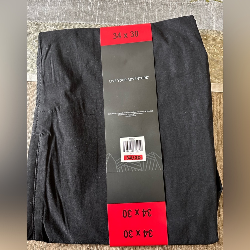 Eddie Bauer Men's Tech Black Water Repellant Pants New - Picture 5 of 11